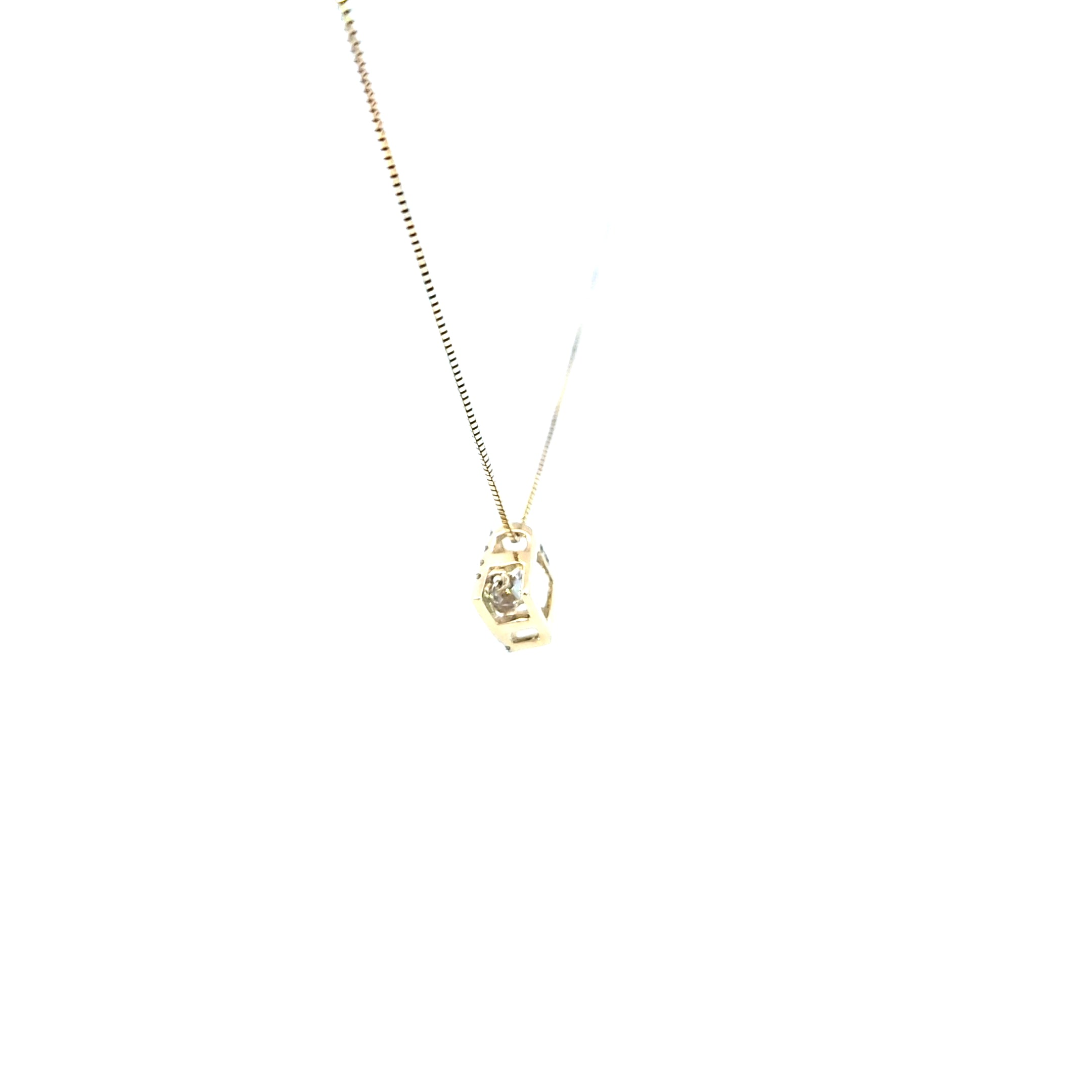 10K Yellow and White Gold Pulse Diamond Pendant