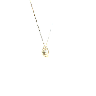 10K Yellow and White Gold Pulse Diamond Pendant