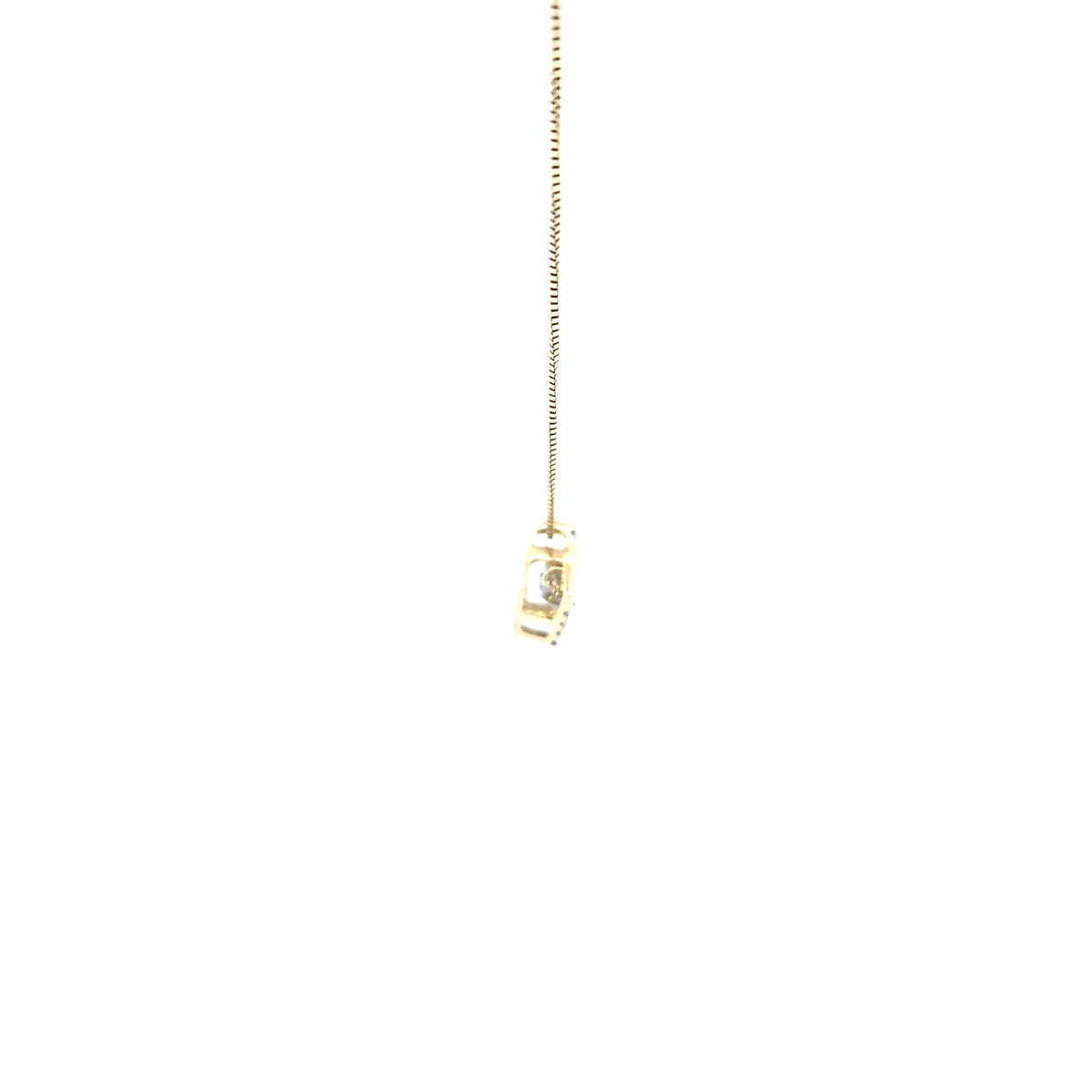 10K Yellow and White Gold Pulse Diamond Pendant