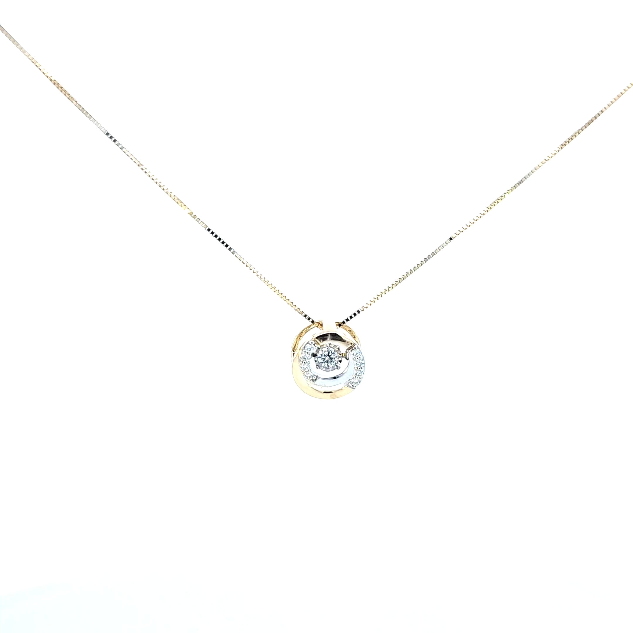 10K Yellow Gold and White Gold Pulse Diamond Necklace