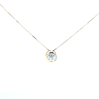 10K Yellow Gold and White Gold Pulse Diamond Necklace