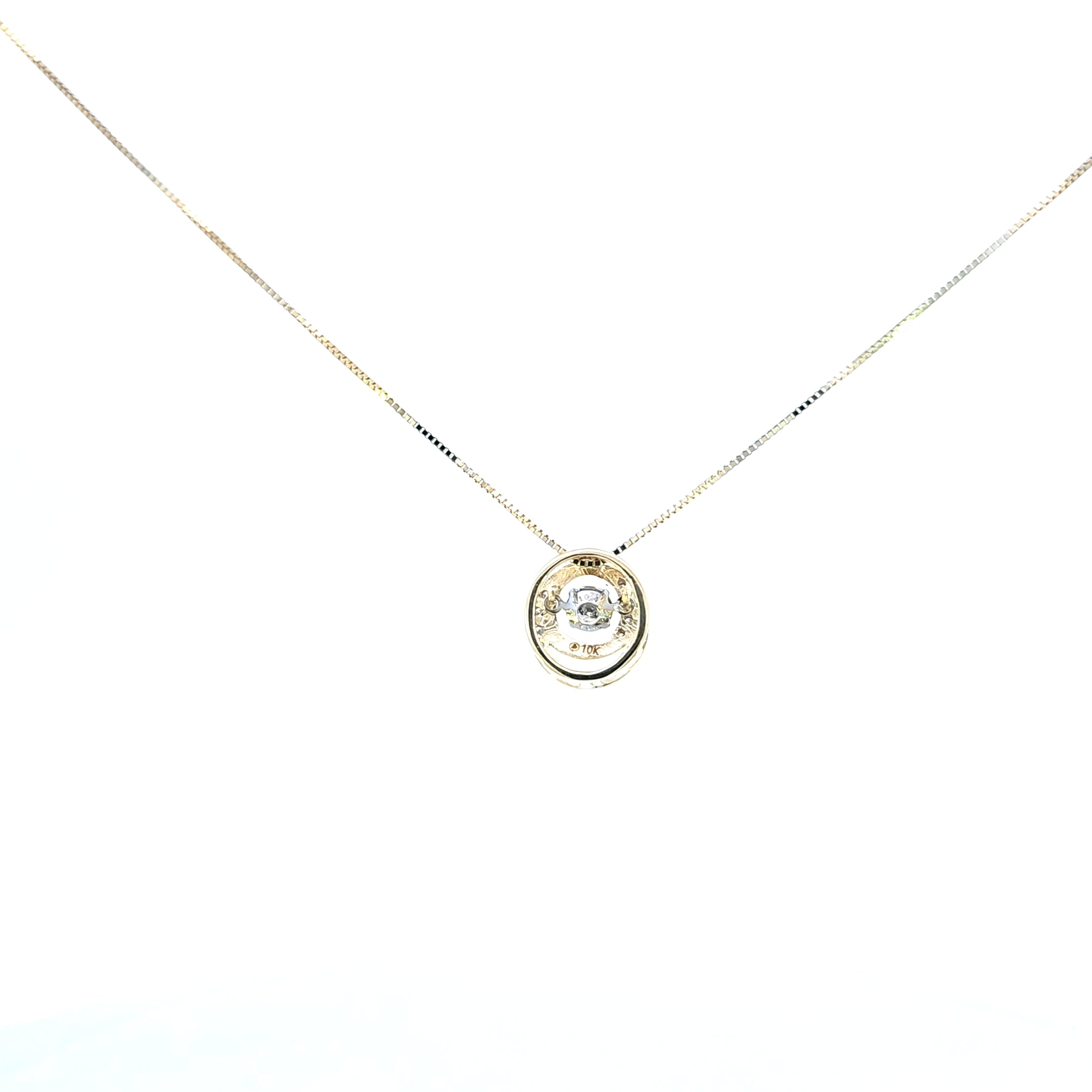 10K Yellow Gold and White Gold Pulse Diamond Necklace