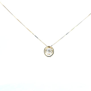 10K Yellow Gold and White Gold Pulse Diamond Necklace