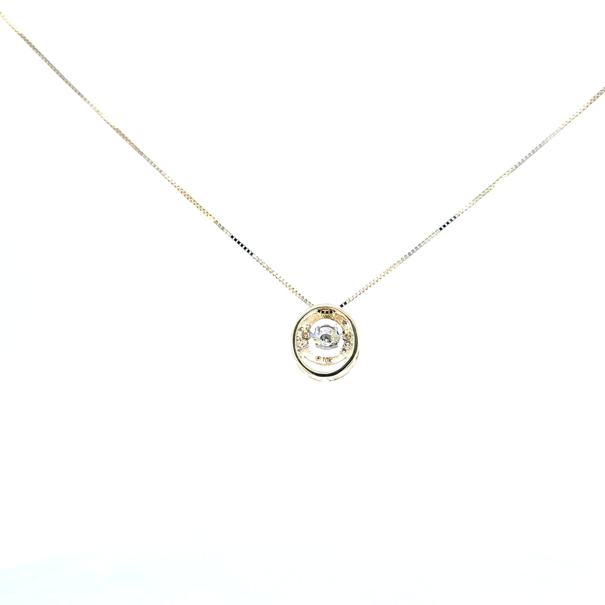 10K Yellow Gold and White Gold Pulse Diamond Necklace