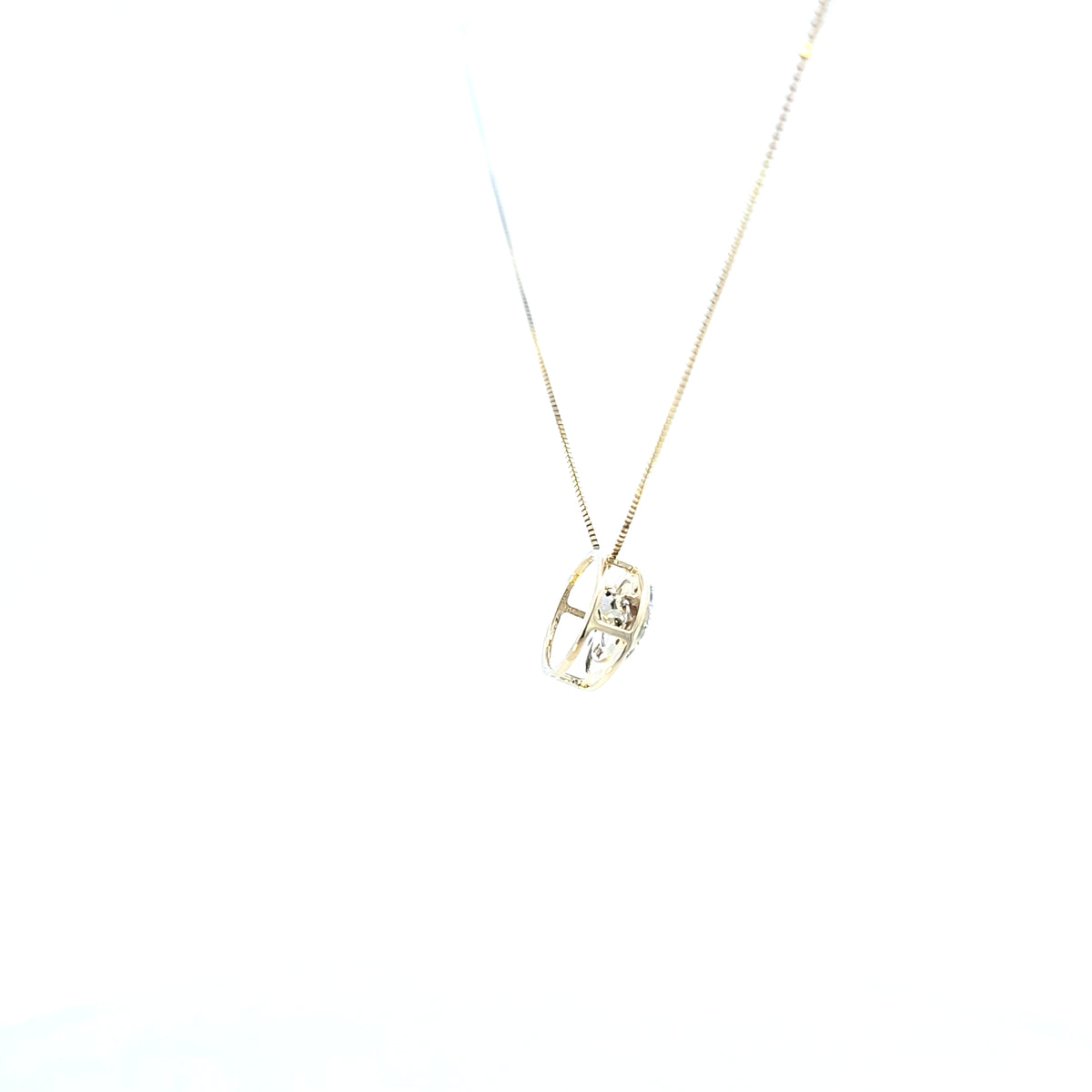 10K Yellow Gold and White Gold Pulse Diamond Necklace