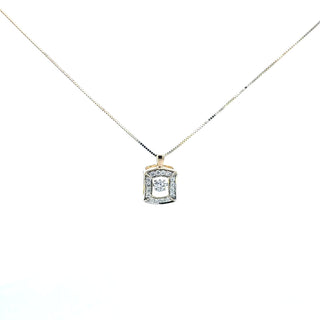 10K Yellow and White Gold Pulse Diamond Necklace