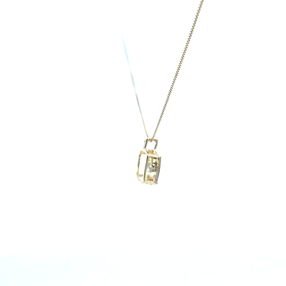 10K Yellow and White Gold Pulse Diamond Necklace