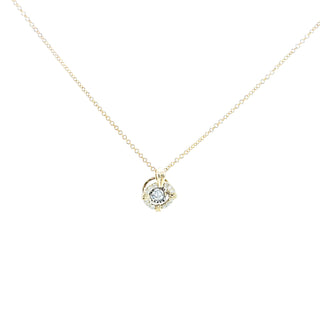 10K Yellow and White Gold Pulse Diamond Necklace