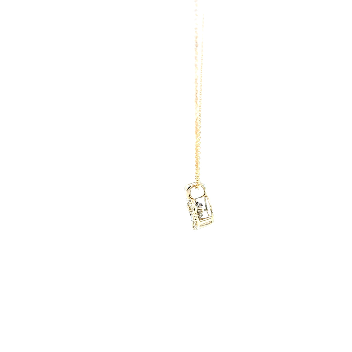 10K Yellow and White Gold Pulse Diamond Necklace