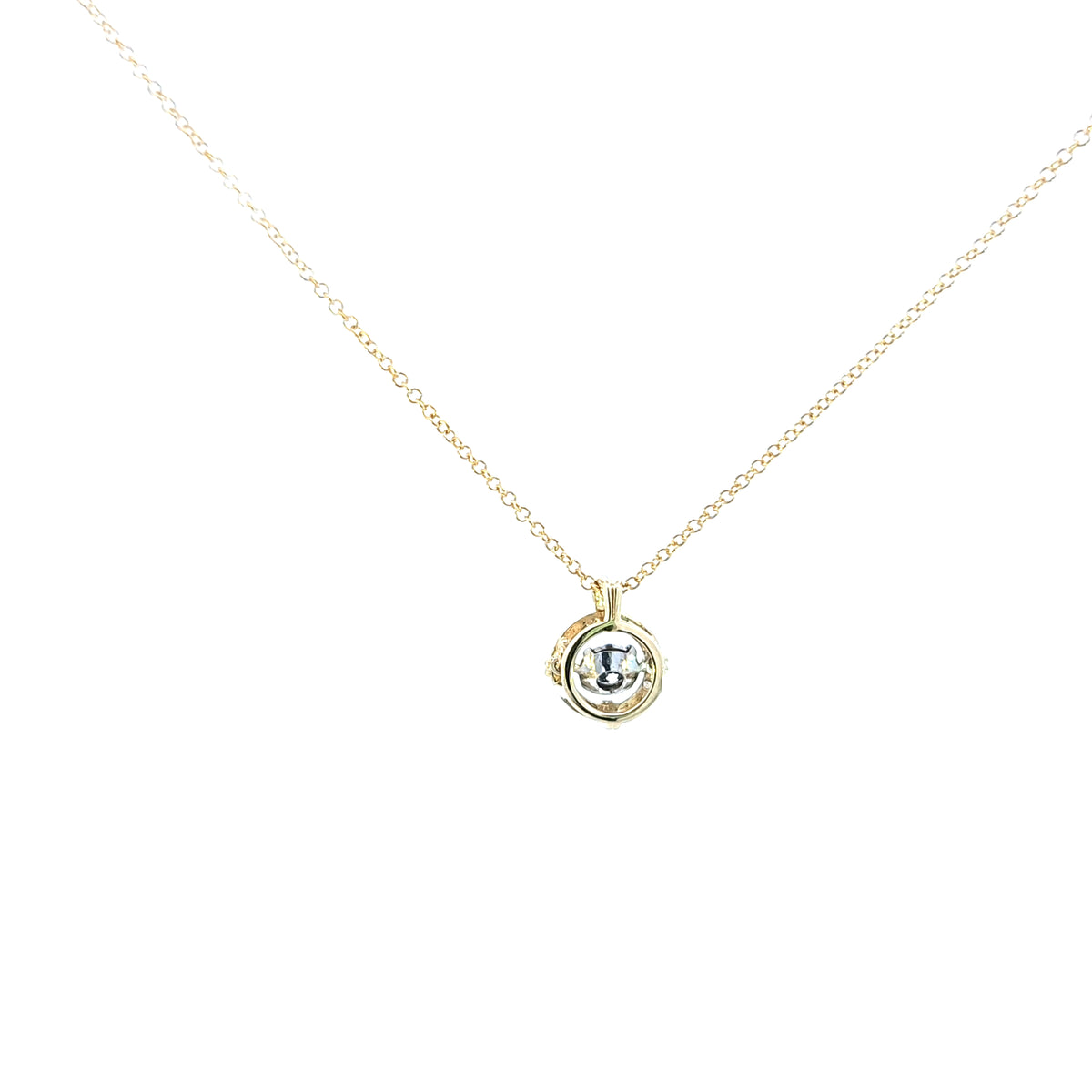 10K Yellow and White Gold Pulse Diamond Necklace