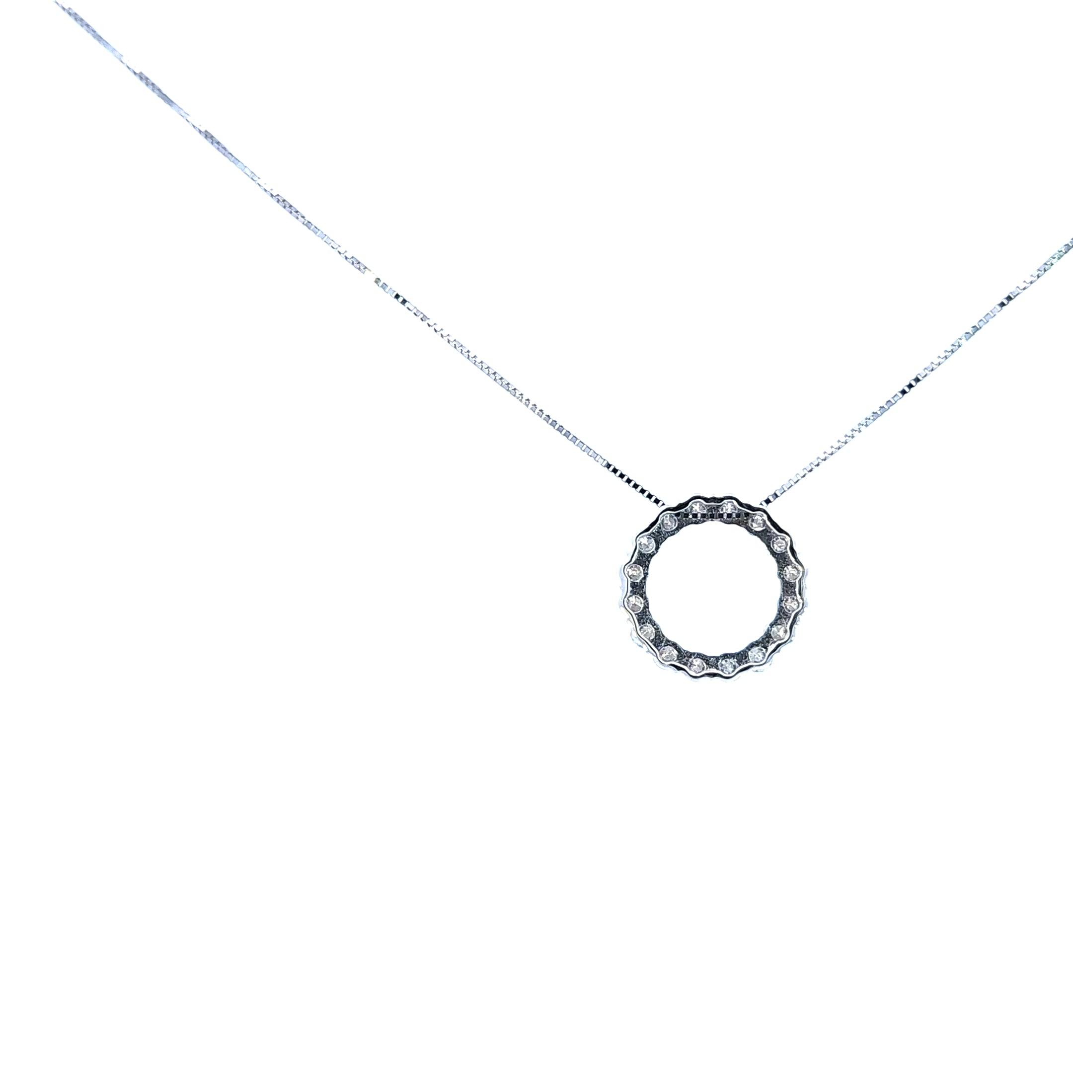 10K White Gold Diamond Necklace