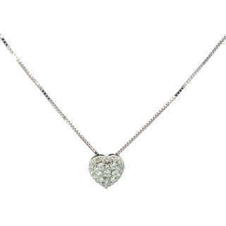 14K White Gold 0.34cttw Diamond Necklace, 18"