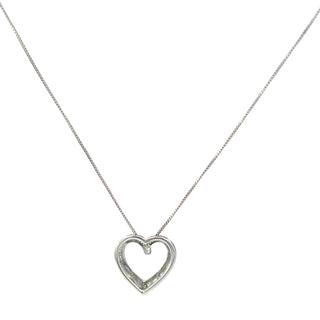 10K White Gold 0.02cttw Diamond Necklace, 18"