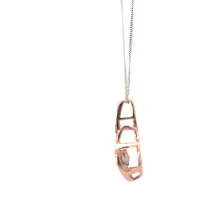 10K Rose & White Gold 0.06cttw Diamond Necklace, 18"