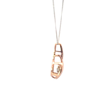 10K Rose & White Gold 0.06cttw Diamond Necklace, 18"