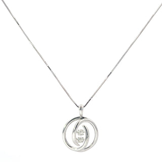 10K White Gold Diamond Necklace 18"