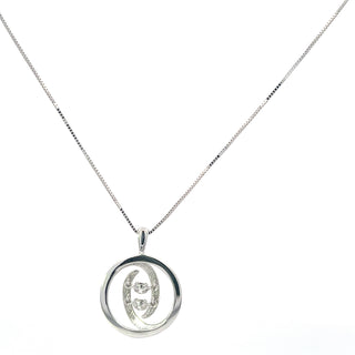 10K White Gold Diamond Necklace 18"