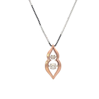10K Rose and White Gold 0.20cttw Diamond Necklace, 18"