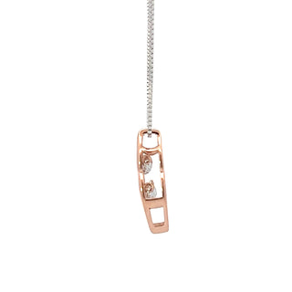 10K Rose and White Gold 0.20cttw Diamond Necklace, 18"