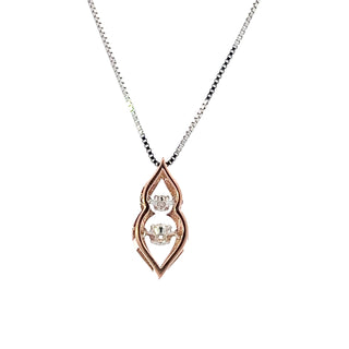 10K Rose and White Gold 0.20cttw Diamond Necklace, 18"