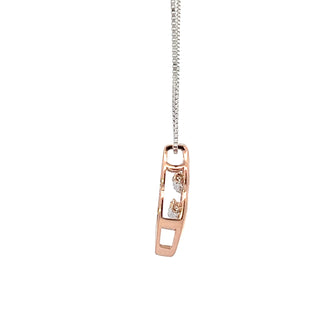 10K Rose and White Gold 0.20cttw Diamond Necklace, 18"