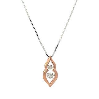 10K Rose and White Gold 0.20cttw Diamond Necklace, 18"