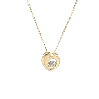 10K Yellow Gold 0.01cttw Diamond Necklace, 18"