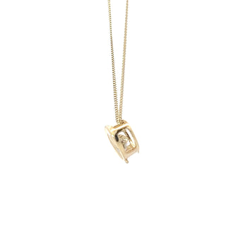 10K Yellow Gold 0.01cttw Diamond Necklace, 18"