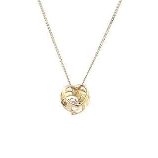 10K Yellow Gold 0.01cttw Diamond Necklace, 18"