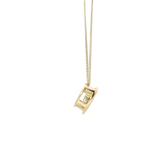 10K Yellow Gold 0.01cttw Diamond Necklace, 18"