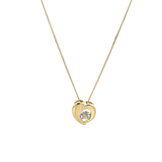 10K Yellow Gold 0.01cttw Diamond Necklace, 18"