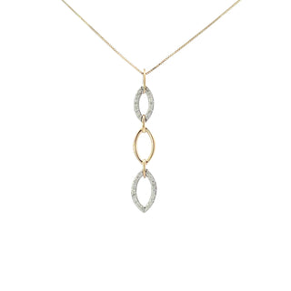 10K Yellow Gold 0.25cttw Diamond Necklace, 18"