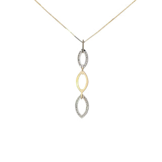 10K Yellow Gold 0.25cttw Diamond Necklace, 18"