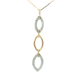 10K Yellow Gold 0.25cttw Diamond Necklace, 18"