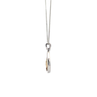 Colgante de diamantes de 0,05 quilates en oro blanco y amarillo de 10 quilates, 18"