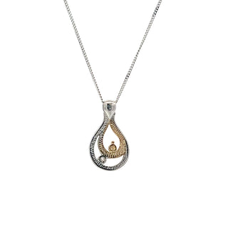 Colgante de diamantes de 0,05 quilates en oro blanco y amarillo de 10 quilates, 18"