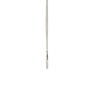 Sterling Silver Circular Leaf Diamond Necklace