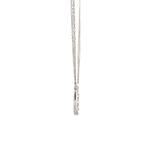 Sterling Silver Circular Leaf Diamond Necklace