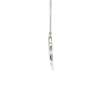 Sterling Silver Diamond Leaf Pendant Necklace