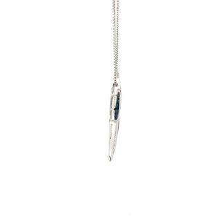 Sterling Silver Diamond Leaf Pendant Necklace