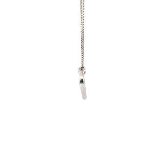 Sterling Silver Diamond Necklace - Rhomb Pendant