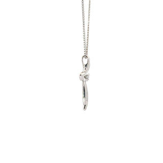 Sterling Silver Diamond Cross Necklace