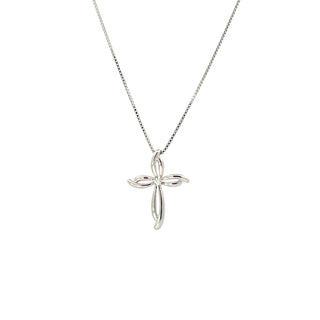 Sterling Silver Diamond Cross Necklace