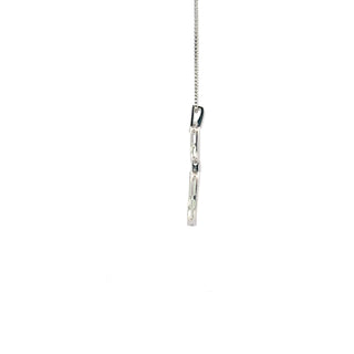 Sterling Silver Diamond Double O Necklace