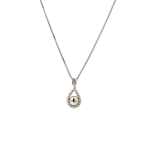 Sterling Silver Diamond and Black Pearl Necklace 18"