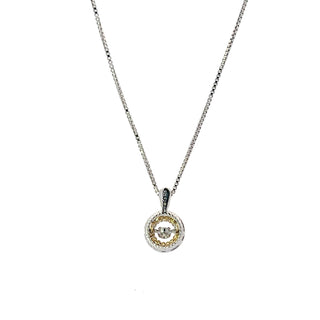 Sterling Silver and 10K Yellow Gold Dancer Diamond Pendant