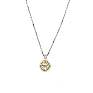 Sterling Silver and 10K Yellow Gold Dancer Diamond Pendant