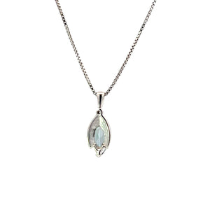 Sterling Silver Mystic Topaz + Diamond Necklace 18"