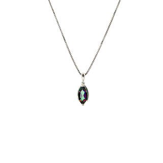 Sterling Silver Mystic Topaz + Diamond Necklace 18"