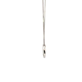 Sterling Silver Diamond Tear Drop Necklace 18"